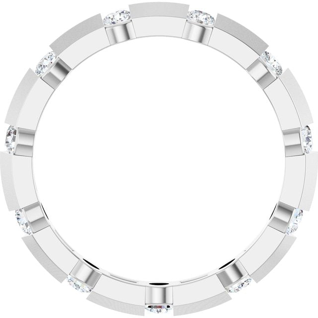14K White 1/2 CTW Lab-Grown Diamond Eternity Band Size 6.5
