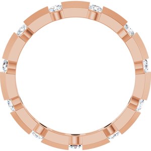 14K Rose 1/2 CTW Lab-Grown Diamond Eternity Band Size 7