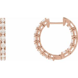 14K Rose 2 5/8 CTW Lab-Grown Diamond Inside-Outside 20.6 mm Hoop Earrings