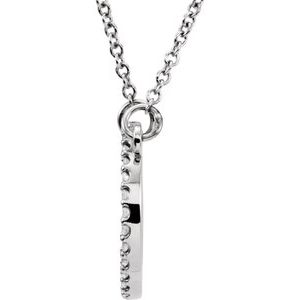 14K White 1/8 CTW Lab-Grown Diamond Circle 16" Necklace