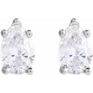 14K White 3/8 CTW Lab-Grown Diamond Earrings
