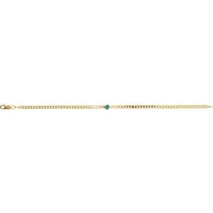 14K Yellow Lab-Grown Emerald Link 7" Bracelet