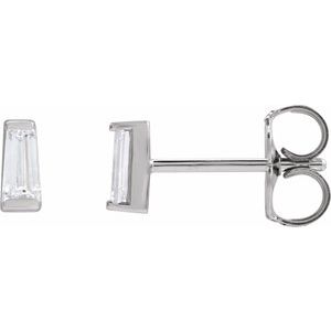 14K White 1/5 CTW Lab-Grown Diamond Channel-Set Earrings