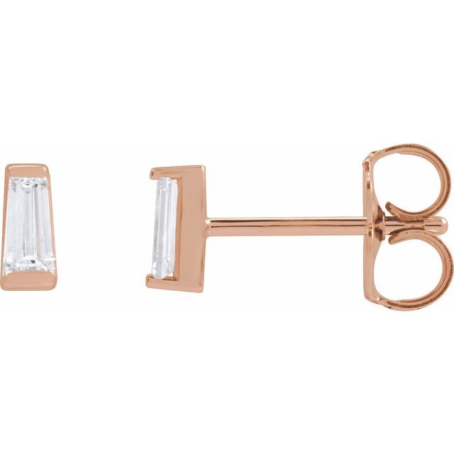 14K Rose 1/5 CTW Lab-Grown Diamond Channel-Set Earrings