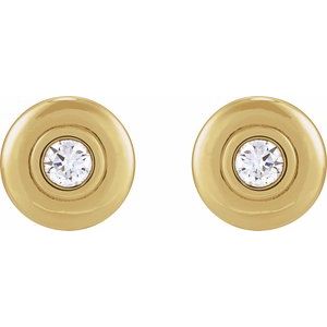 14K Yellow 1/5 CTW Lab-Grown Diamond Puffed Stud Earrings