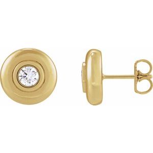 14K Yellow 1/2 CTW Lab-Grown Diamond Puffed Stud Earrings