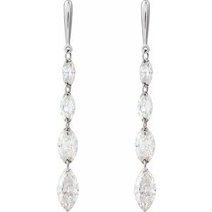 14K White 1 1/2 CTW Lab-Grown Diamond Drilled Diamond Earrings