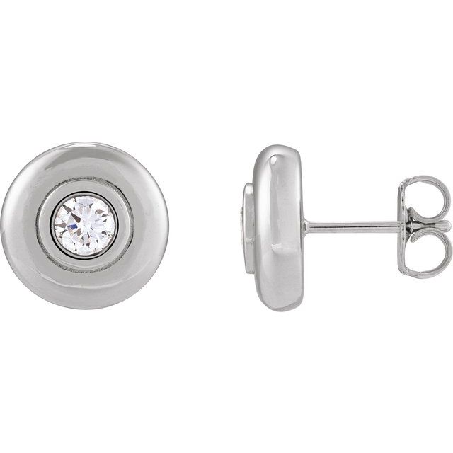 14K White 1/5 CTW Lab-Grown Diamond Puffed Stud Earrings