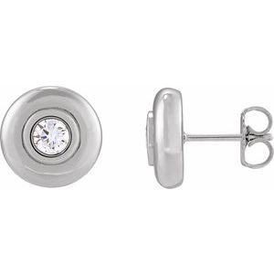 Platinum 1/2 CTW Lab-Grown Diamond Puffed Stud Earrings