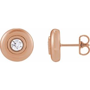 14K Rose 1/5 CTW Lab-Grown Diamond Puffed Stud Earrings