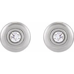 Platinum 1/5 CTW Lab-Grown Diamond Puffed Stud Earrings