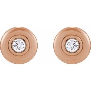 14K Rose 1/2 CTW Lab-Grown Diamond Puffed Stud Earrings