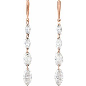 14K Rose 1 1/2 CTW Lab-Grown Diamond Drilled Diamond Earrings