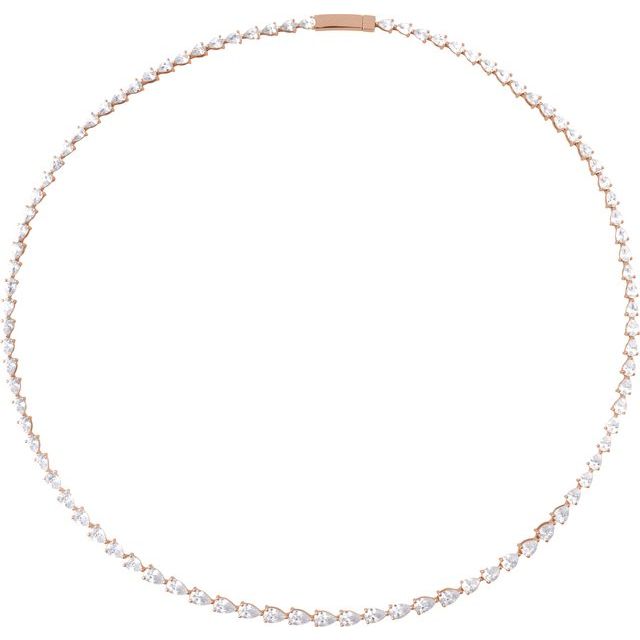 14K Rose 10 CTW Lab-Grown Diamond Line 16" Necklace