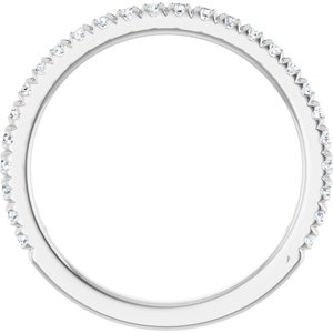 14K White 1/3 CTW Lab-Grown Diamond French-Set Anniversary Band