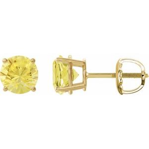 14K Yellow 8 mm Lab-Grown Yellow Sapphire Stud Earrings