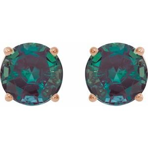 14K Rose 8 mm Lab-Grown Alexandrite Stud Earrings