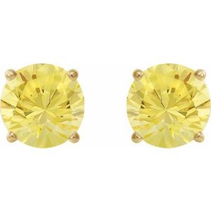 14K Yellow 7 mm Lab-Grown Yellow Sapphire Stud Earrings