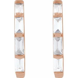 14K Rose 1/3 CTW Lab-Grown Diamond Hoop Earrings