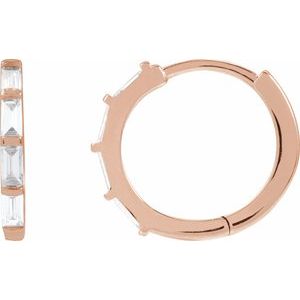 14K Rose 1/3 CTW Lab-Grown Diamond Hoop Earrings
