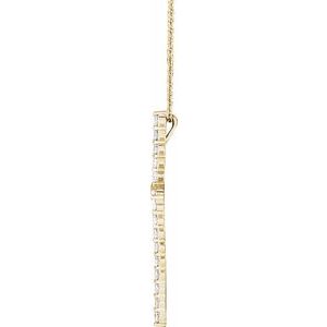 14K Yellow 1 CTW Lab-Grown Diamond Cross 16-18" Necklace