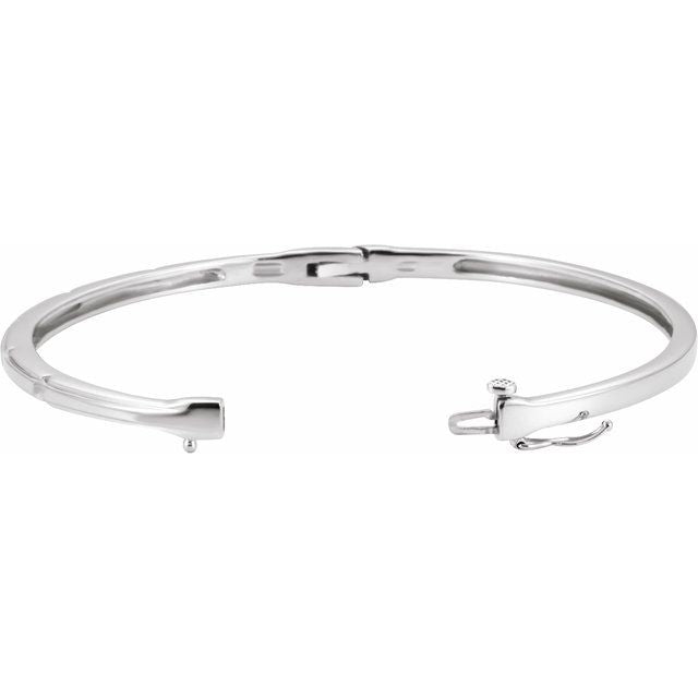 14K White 1/4 CTW Lab-Grown Diamond Bangle 6" Bracelet