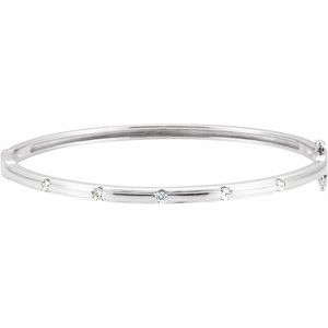 14K White 1/4 CTW Lab-Grown Diamond Bangle 6" Bracelet