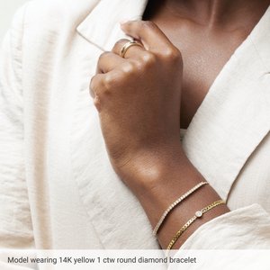 14K White 1 CTW Lab-Grown Diamond Bolo 9 1/2" Bracelet