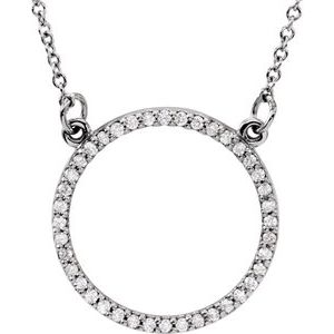 14K White 1/5 CTW Lab-Grown Diamond Circle 16" Necklace