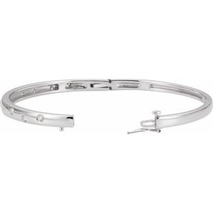 14K White 1/2 CTW Lab-Grown Diamond Bangle 6 3/4" Bracelet