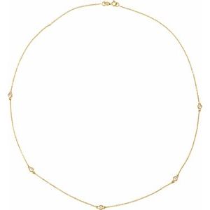 14K Yellow 1/4 CTW Lab-Grown Diamond 5-Station 18" Necklace
