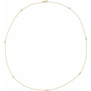 14K Yellow 1/3 CTW Lab-Grown Diamond 7-Station 24" Necklace