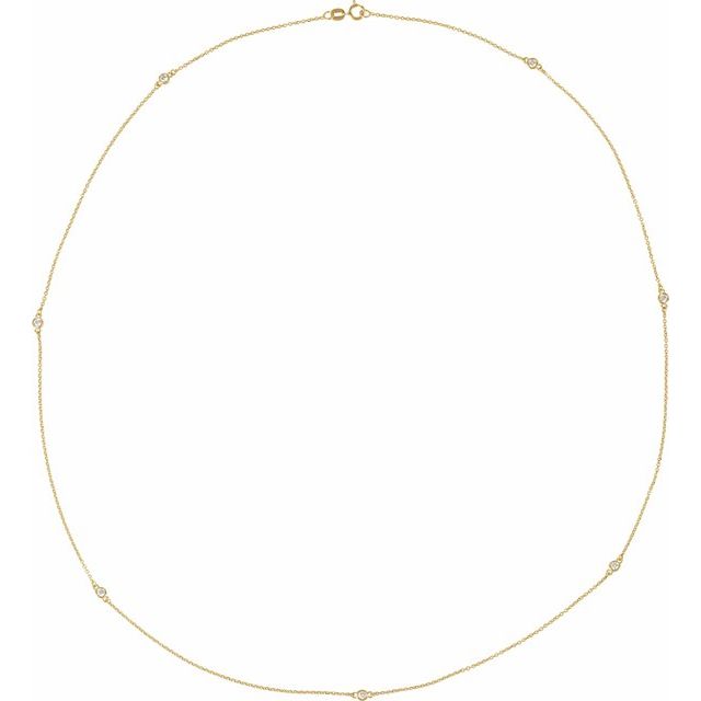 14K Yellow 1/3 CTW Lab-Grown Diamond 7-Station 24" Necklace