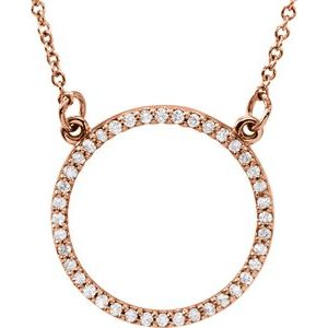 14K Rose 1/5 CTW Lab-Grown Diamond Circle 16" Necklace