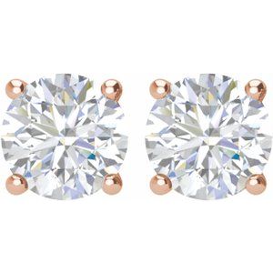 14K Rose 4 CTW Lab-Grown Diamond Stud Earrings