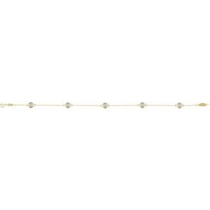 14K Yellow 1/3 CTW Lab-Grown Diamond Bezel-Set Station 7" Bracelet