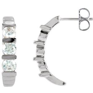 14K White 1 3/8 CTW Lab-Grown Diamond Earrings