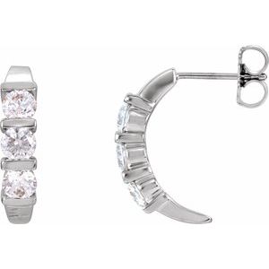 14K White 9/10 CTW Lab-Grown Diamond Earrings