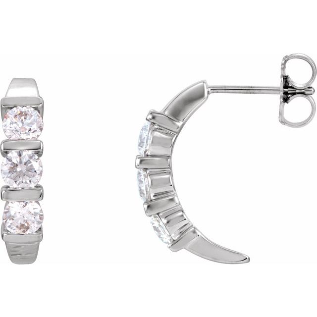 14K White 9/10 CTW Lab-Grown Diamond Earrings