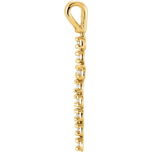 14K Yellow  1/8 CTW Lab-Grown Diamond Cross Pendant