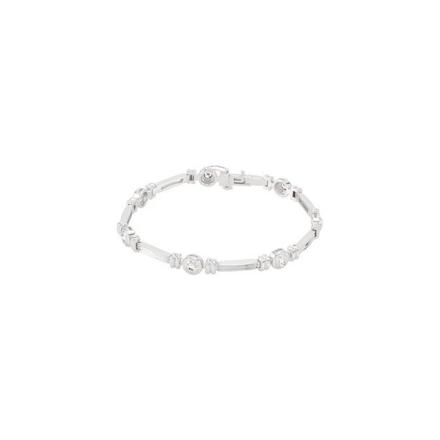 14K White 1 CTW Lab-Grown Diamond Line 7" Bracelet