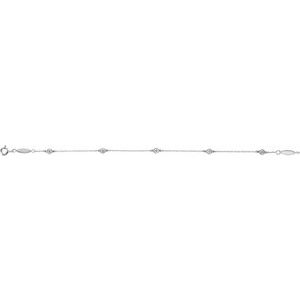 14K White 1/3 CTW Lab-Grown Diamond Bezel-Set Station 7" Bracelet