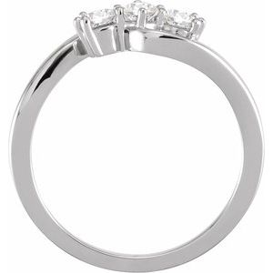 14K White 1/3 CTW Lab-Grown Diamond Three-Stone Ring
