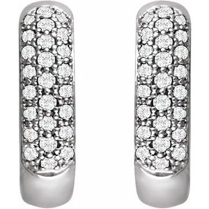 14K White 1/3 CTW Lab-Grown Diamond Hoop Earrings