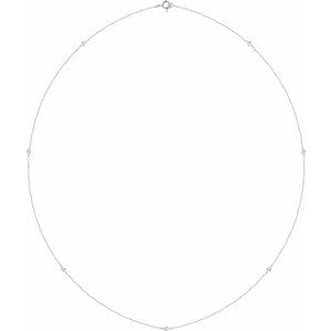 14K White 1/4 CTW Lab-Grown Diamond 7-Station 24" Necklace