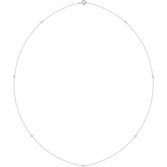 14K White 1/4 CTW Lab-Grown Diamond 7-Station 24" Necklace