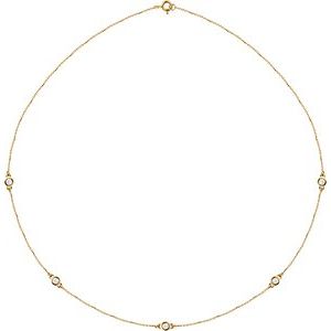 14K Yellow 1/2 CTW Lab-Grown Diamond 5-Station 18" Necklace