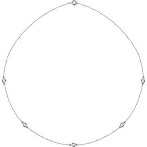 14K White 1/2 CTW Lab-Grown Diamond 5-Station 18" Necklace