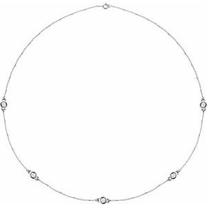 14K White 1 CTW Lab-Grown Diamond 5-Station 18" Necklace