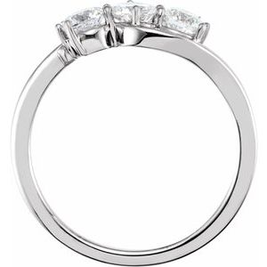 14K White 3/4 CTW Lab-Grown Diamond Three-Stone Ring
